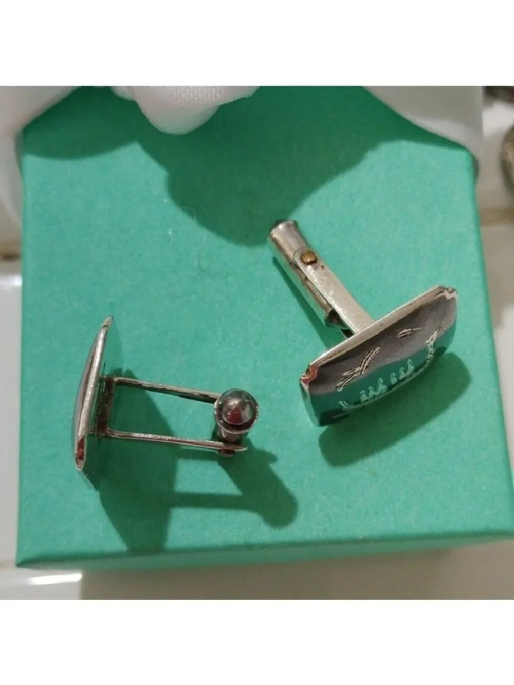 Vintage Siam Sterling Silver Dragon Boat Cufflinks Thailand Royal Barges